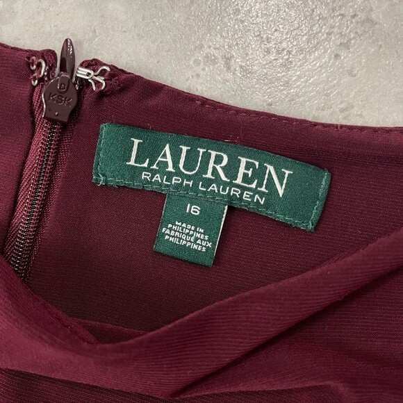 NWT Lauren by Ralph Lauren Becky Cold Shoulder Sheath Dress Women's Size 16 - Picture 4 of 7